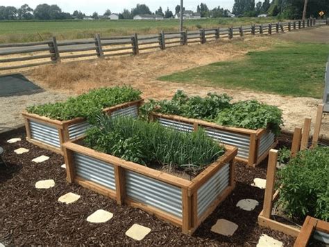 corrigated metal planter boxes|corrugated metal garden beds.